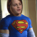 She's got beefed up for her role as superwoman(fake)