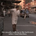 How do you walk to the bathroom?