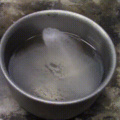 Liquid nitrogen in a bowl of gasoline