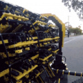 Lego car with a working Lego engine