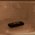 Cheap plastic phone in a microwave