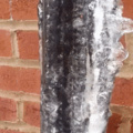 Pipe frozen outside, molten inside