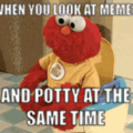 Elmo likes his goldfish and dank memes too