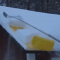 Tool for clearing all of the snow off of your roof at one push