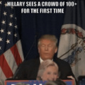 Trump and bernie and thousands. She has no energy