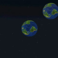 Simulação atualizada, colisão dois planetas Terra